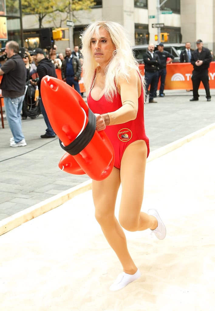 Matt Lauer dressed up as Pamela Anderson from Baywatch in 2013.