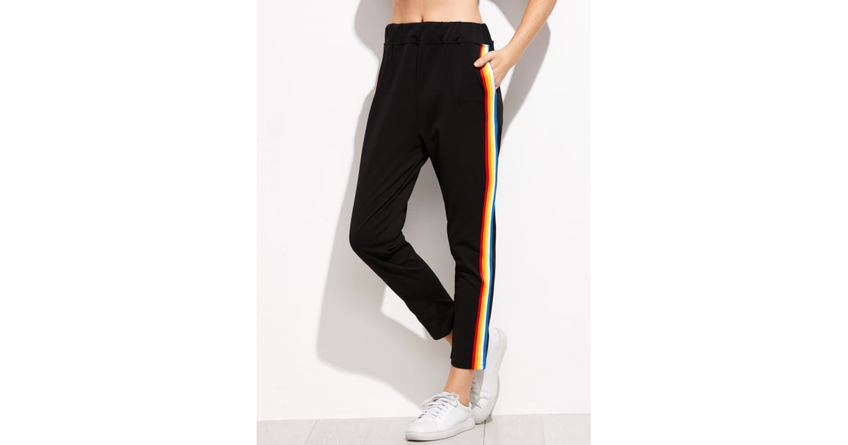 Shein Contrast Rainbow Stripe Pants | Track Pants From Shein | POPSUGAR ...