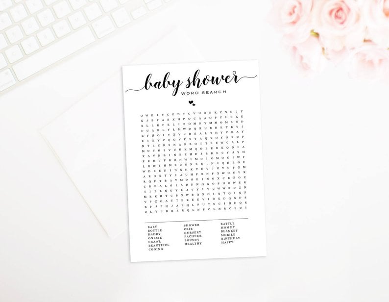 Baby Shower Word Search