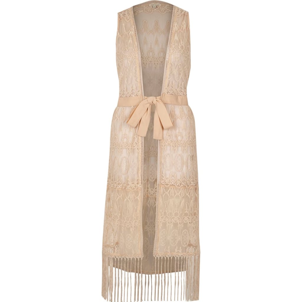 River Island Tie-Waist Sleeveless Kimono