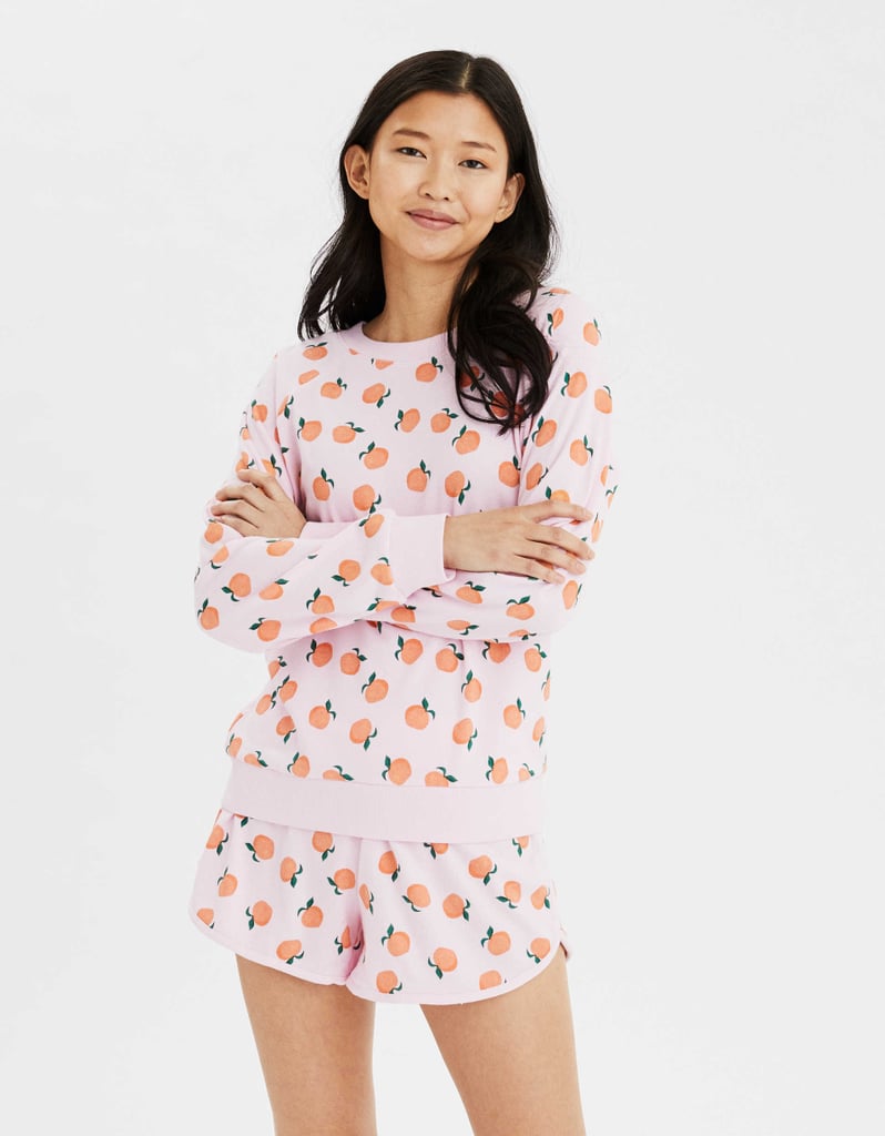 American Eagle Peach Shorts PJ Set