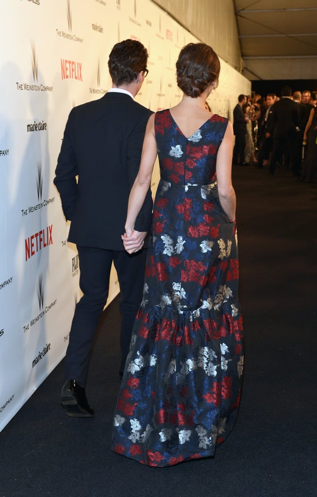 Benedict Cumberbatch and Sophie Hunter held hands on their way into the Netflix bash.