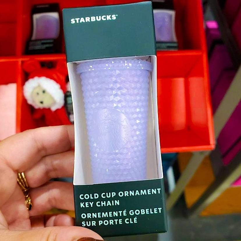 starbucks mini cold cup keychain studded unicorn iridescent