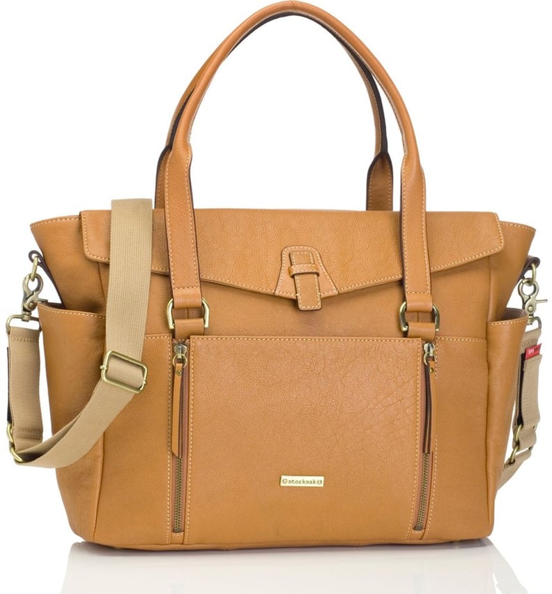 Storksak Infant 'Emma' Leather Diaper Bag