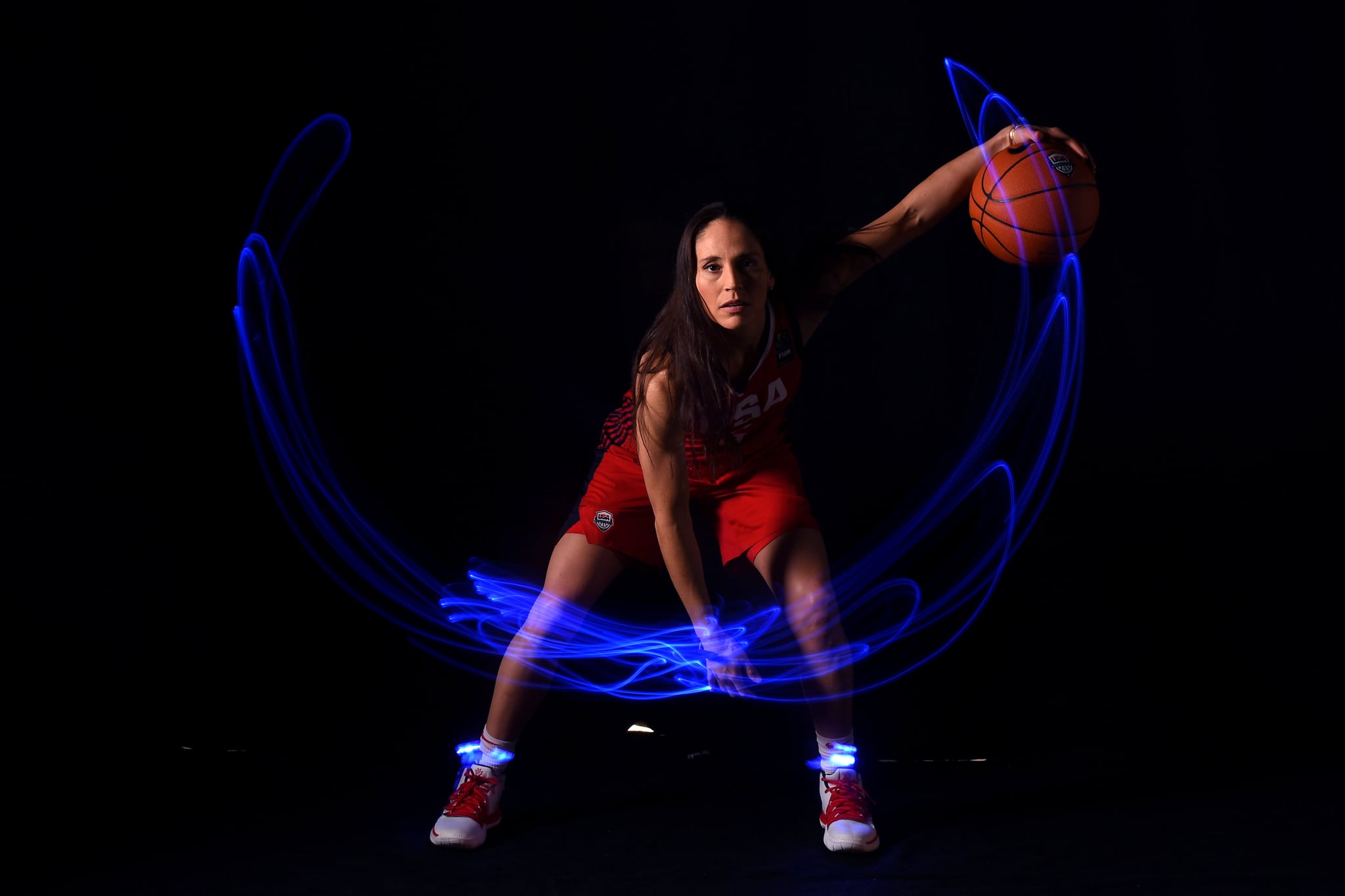 WEST HOLLYWOOD, CALIFORNIA - NOVEMBER 21: Basketball player Sue Bird poses for a portrait during the Team USA Tokyo 2020 Olympics shoot on November 21, 2019 in West Hollywood, California. (Photo by Harry How/Getty Images)