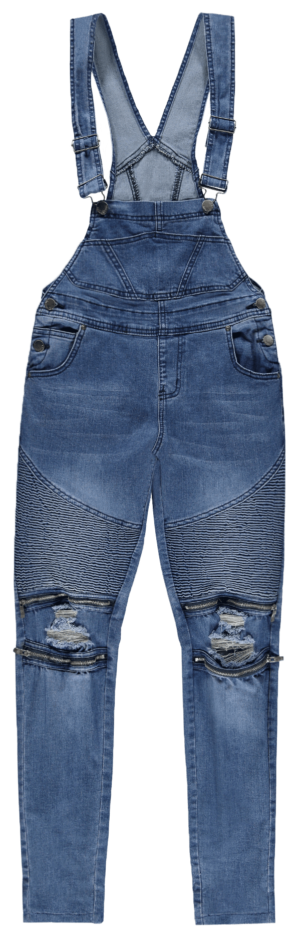 Denim Moto Overalls