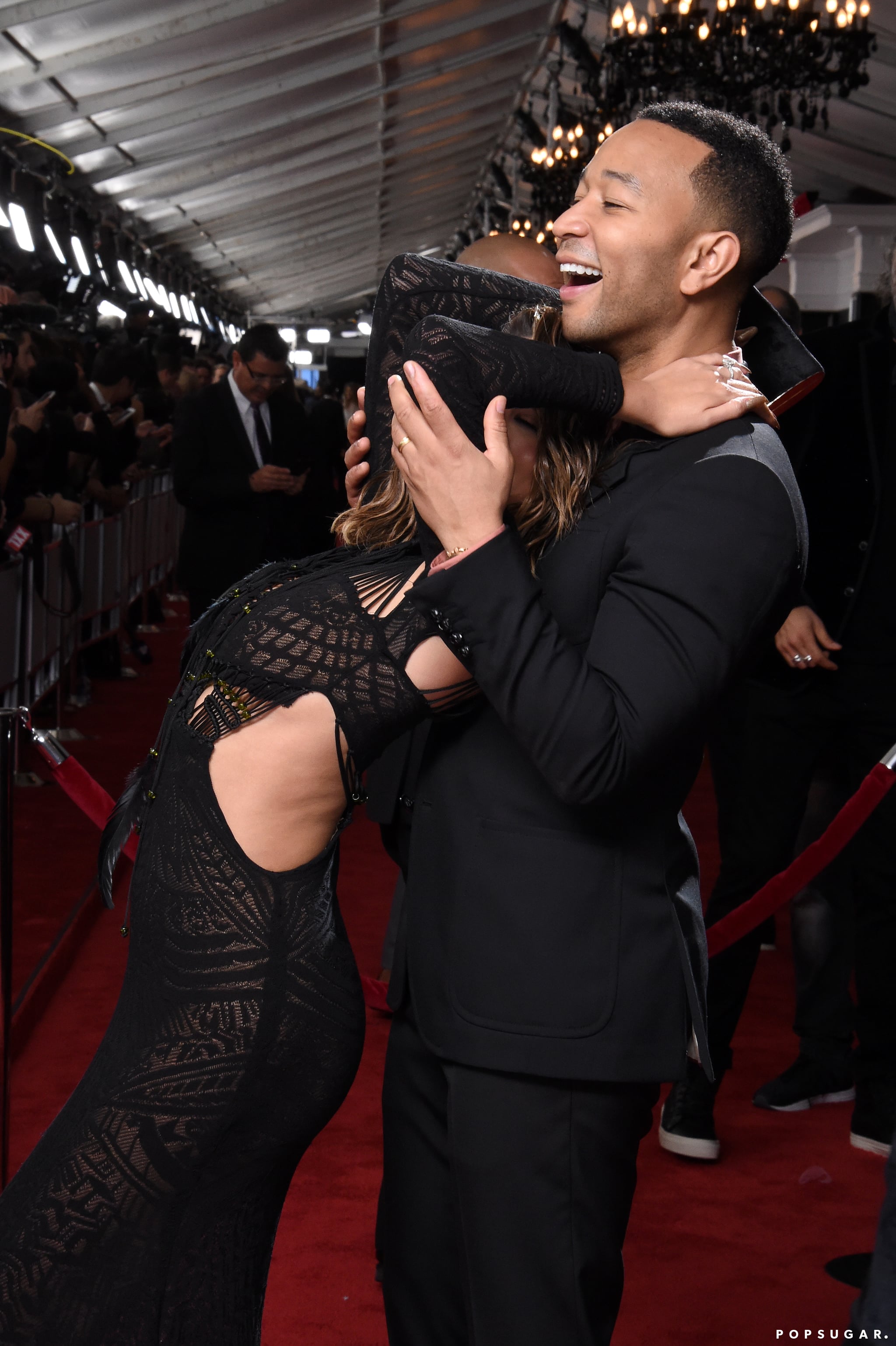 Celebrity Entertainment Things Got A Little Naughty Between Chrissy Teigen And John Legend At The Grammys Popsugar Celebrity Photo 6