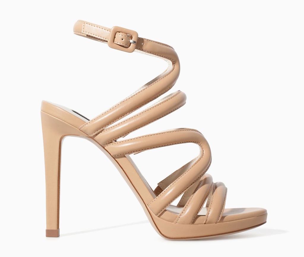 Zara strappy nude high-heel sandals ($80)