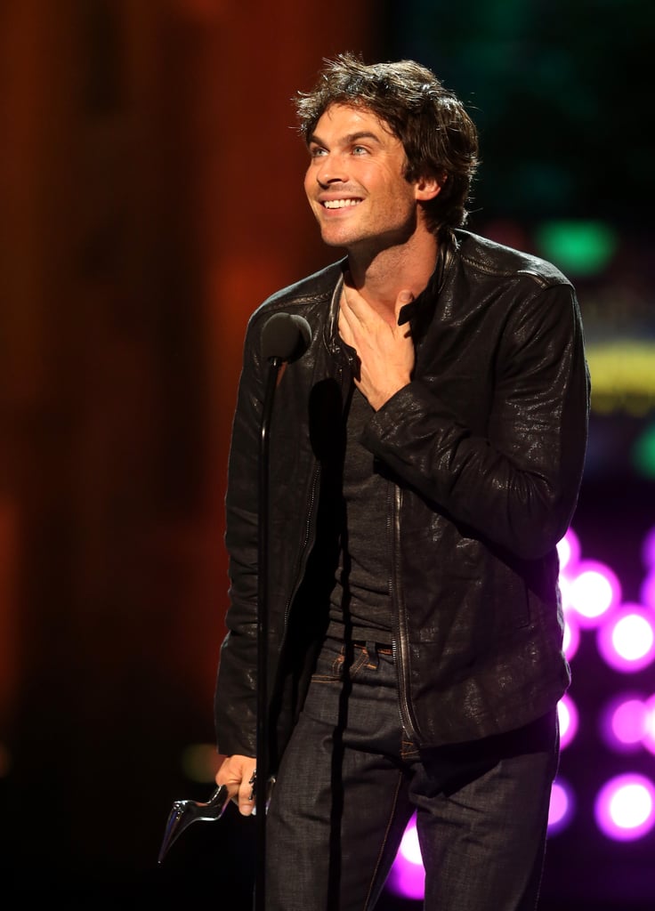 Ian Somerhalder accepted his award on stage at the Young Hollywood Awards in LA on Sunday.