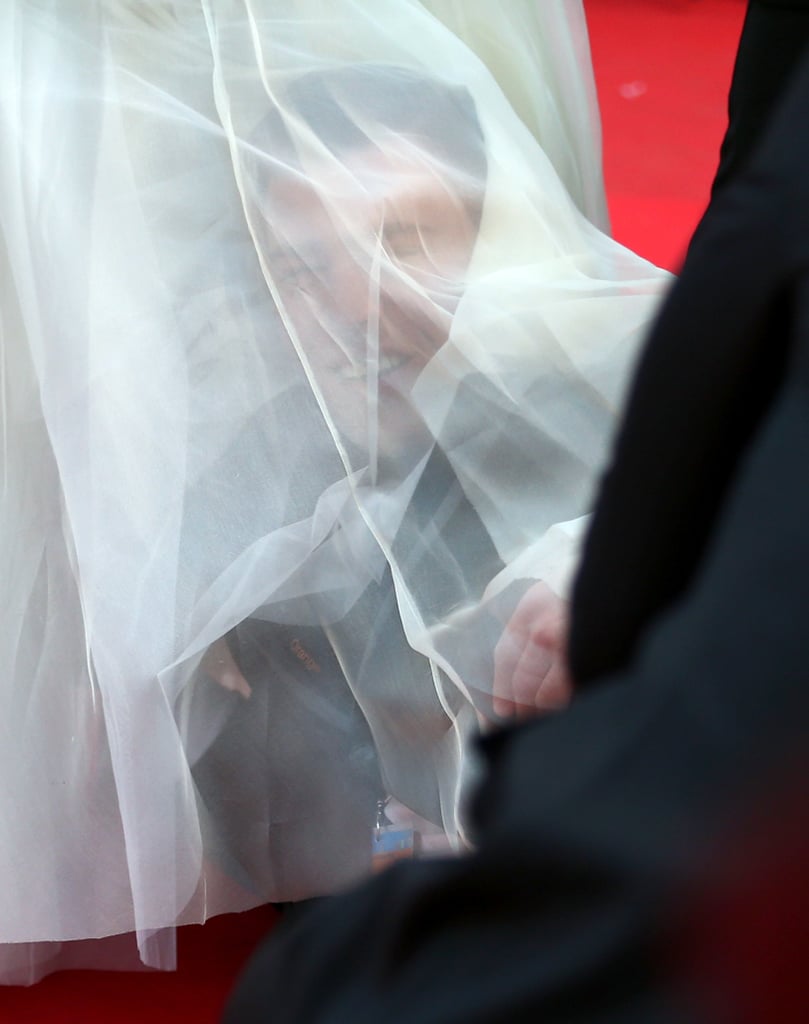 Man Crawls Under America Ferrera's Dress at Cannes