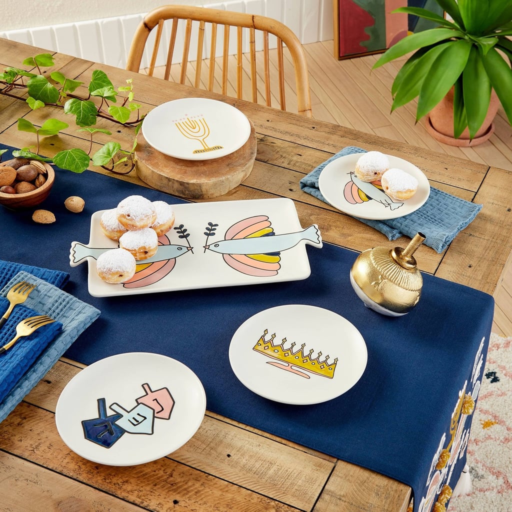 Party Plates: Opalhouse designed with Jungalow 4pk Stoneware Hanukkah Appetizer Plates