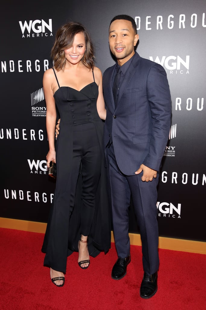 Chrissy Teigen and John Legend at Underground Premiere 2017