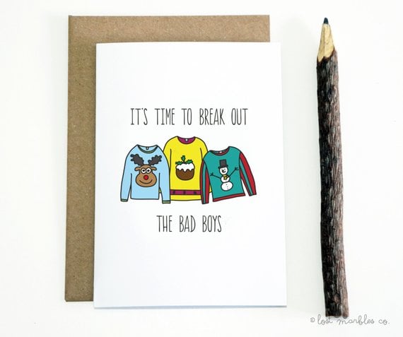 "Break Out the Bad Boys" Funny Christmas Card