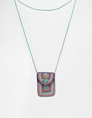 Beaded Traveller Pouch Necklace by the brand
