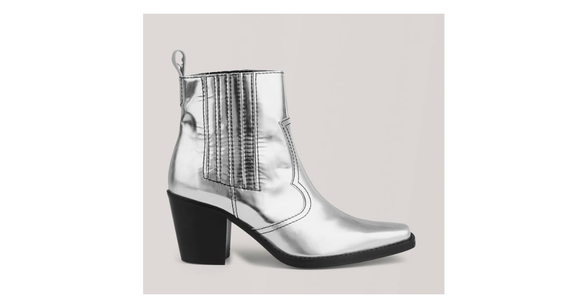 metallic flat boots