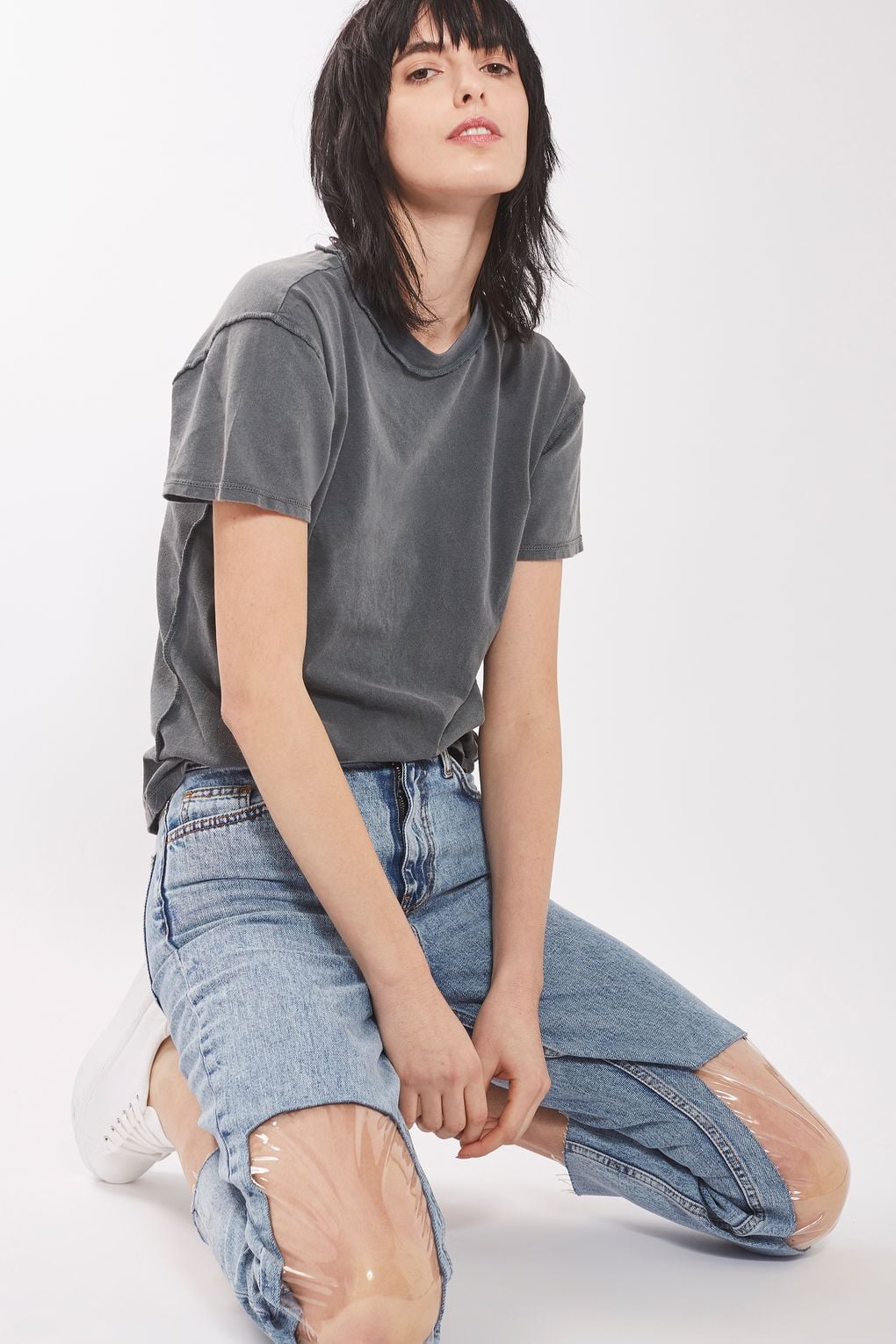 Topshop Clear-Knee Mom Jeans | POPSUGAR Fashion