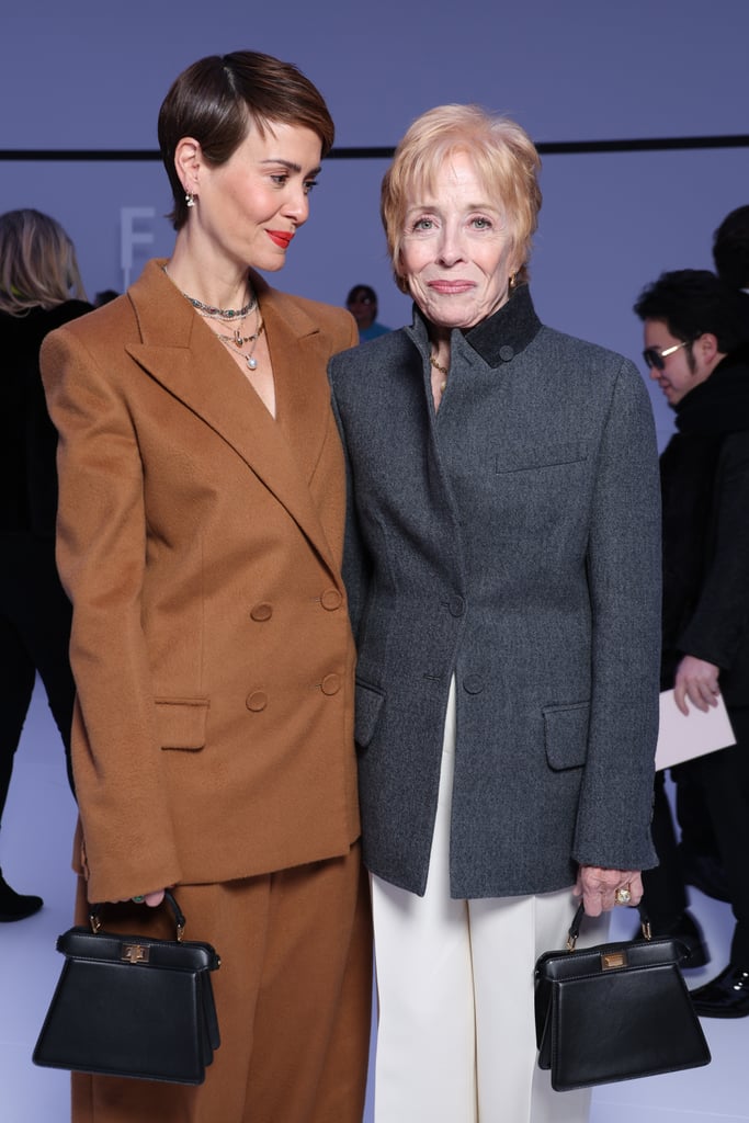Sarah Paulson and Holland Taylor at Paris Fashion Week