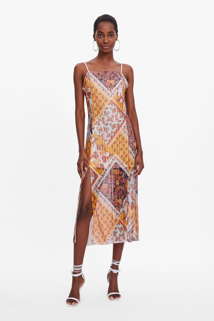 Print Dress With Sequins