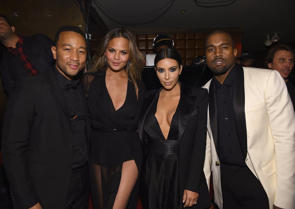 Kim Kardashian and Kanye West at John Legend's Birthday