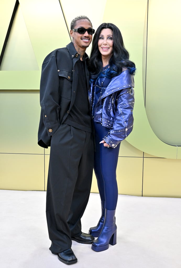 Cher and Alexander Edwards at the Versace Show in Los Angeles