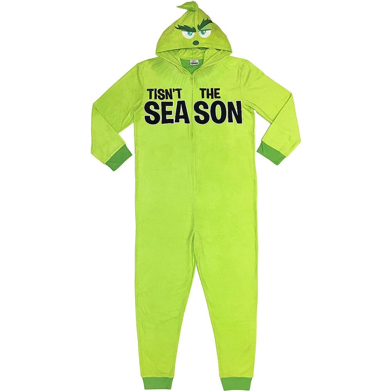 Adult Zipster Tisn't the Season Grinch One Piece Pajamas