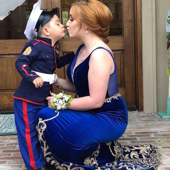 Marine's Toddler Brother Stands in For Prom