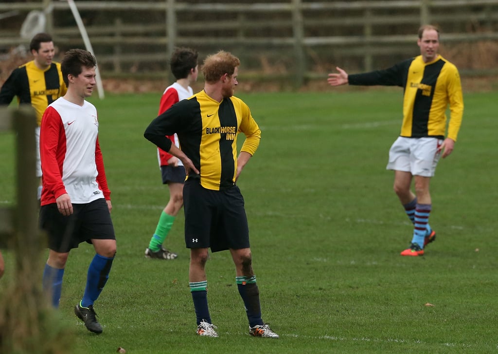 Prince William and Prince Harry Play Soccer December 2015