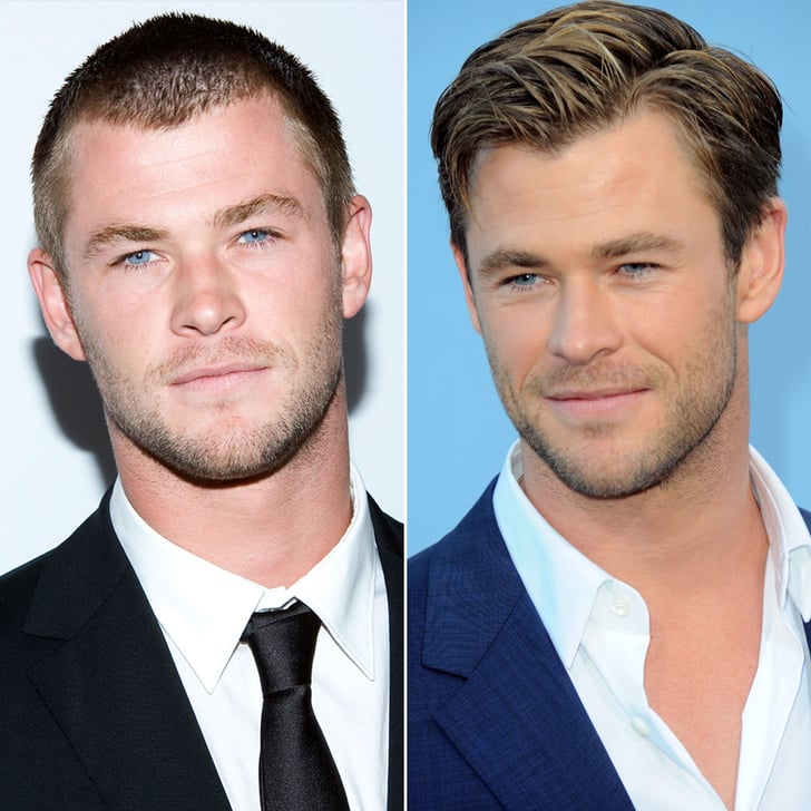 Chris Hemsworth  Male Celebrities With Hair vs. Shaved 