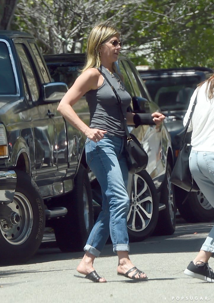 Jennifer Aniston's Silver Sandals