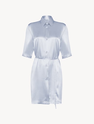La Perla Silk Long Shirt in Azure