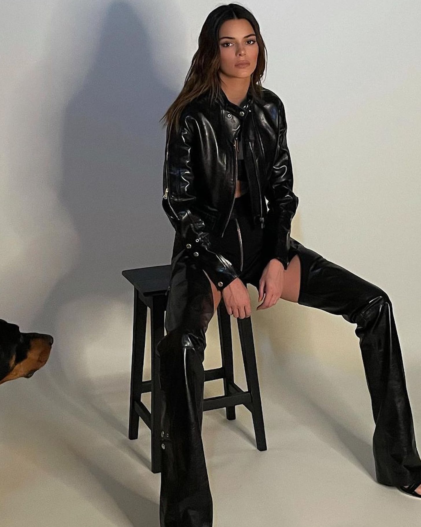 Kendall Jenner, the Row Boots, Black Boots, Leather, Olive Green