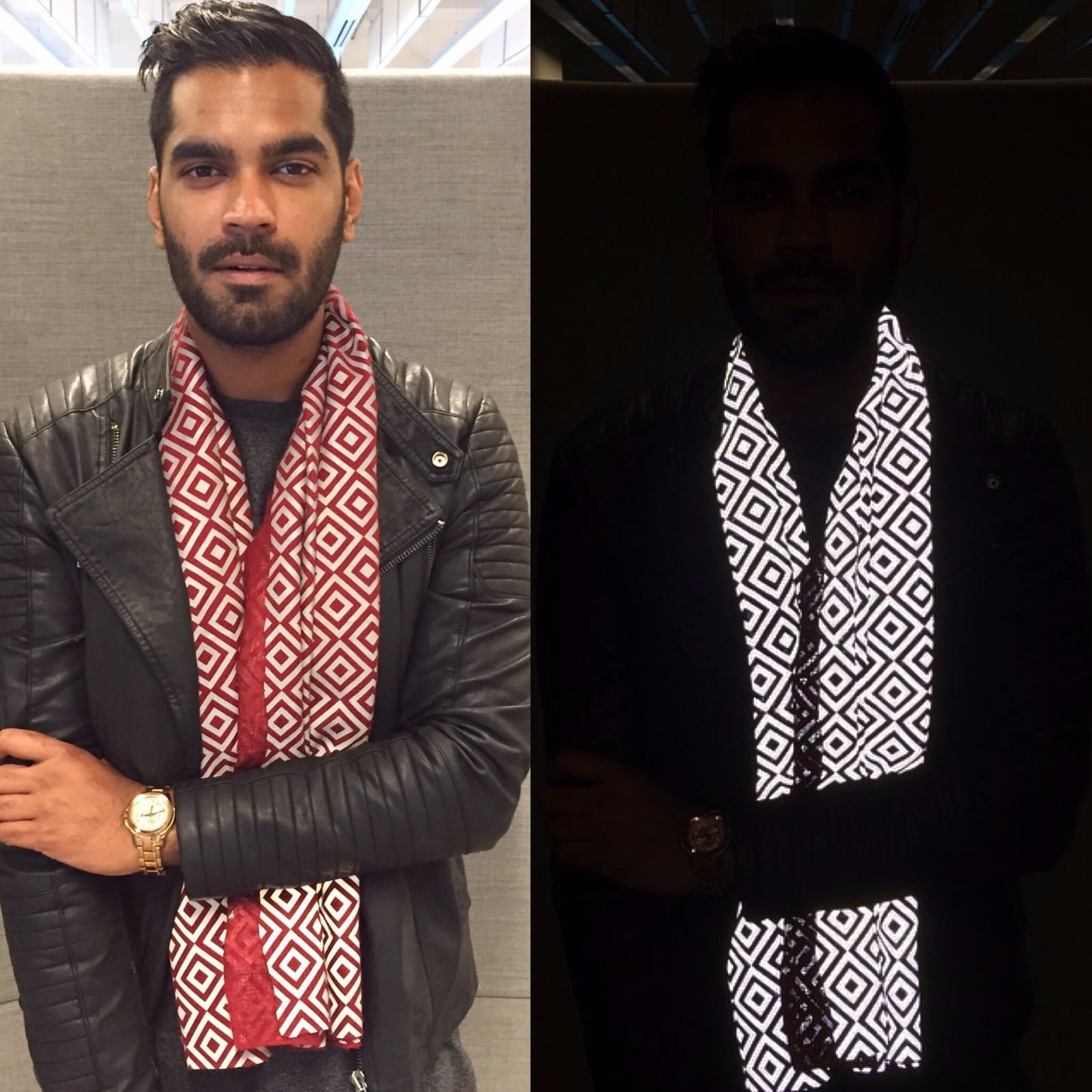 Founder, Saif Siddiqui wearing ISHU Anti-Flash Scarf