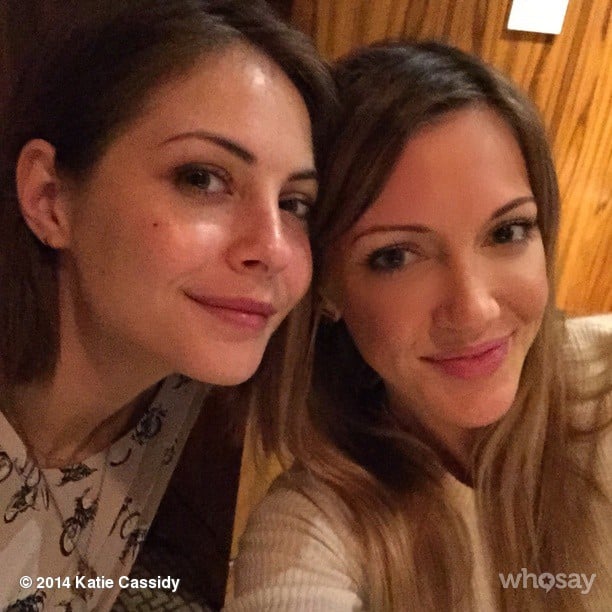 Arrow costars Katie Cassidy and Willa Holland share a smile for the camera. 
Source: Instagram user katiecassidy