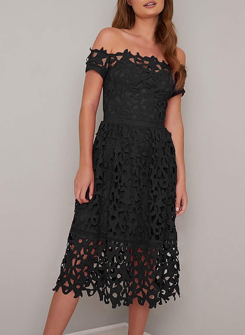 AlvaQ Hollow Lace Midi Dress