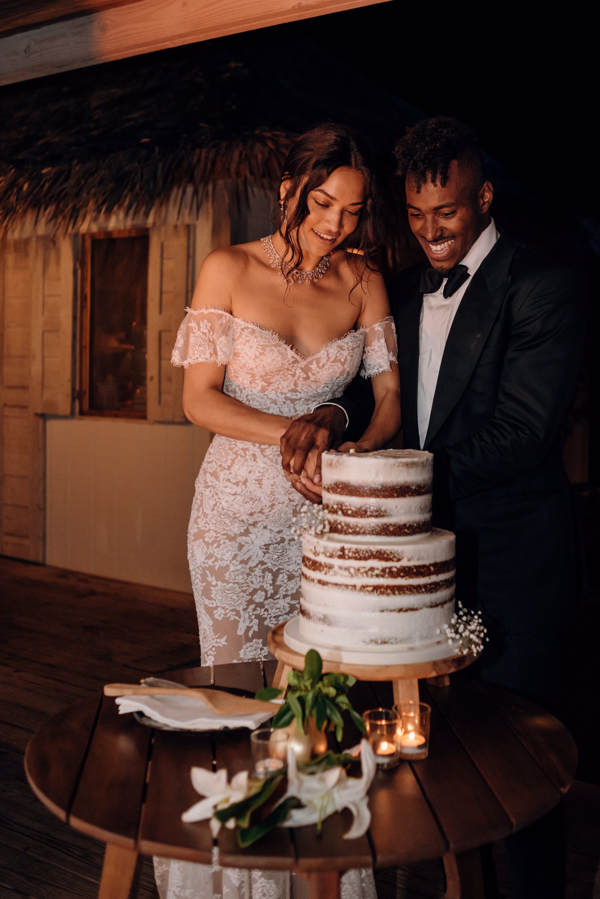 The Groom Wore a Ford Tuxedo | This Bride's Supersheer Wedding Dress Is What Dreams Are Made Of | POPSUGAR Fashion Photo 16