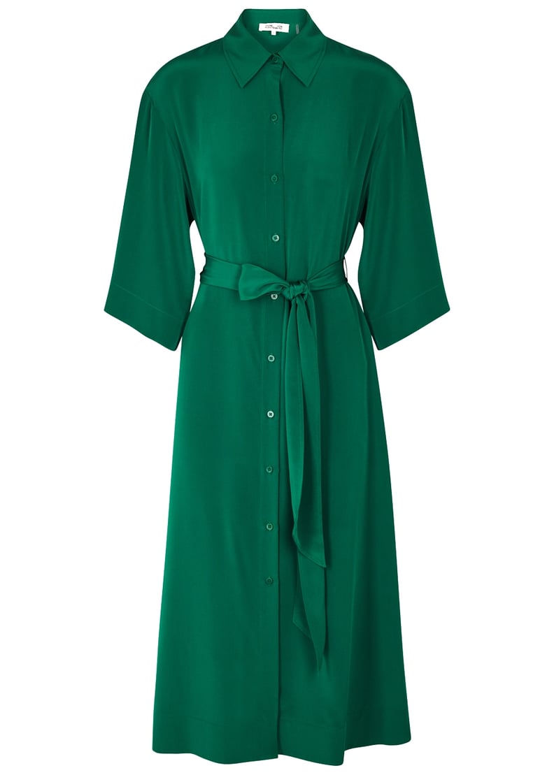 Brandon Maxwell Olive Pleated Poplin Shirt Dress - Meghan Markle Dresses -  Meghan's Fashion