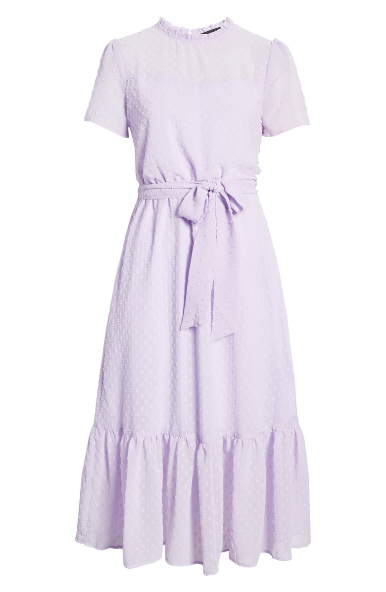 Gibson Belted Swiss Dot Midi Dress