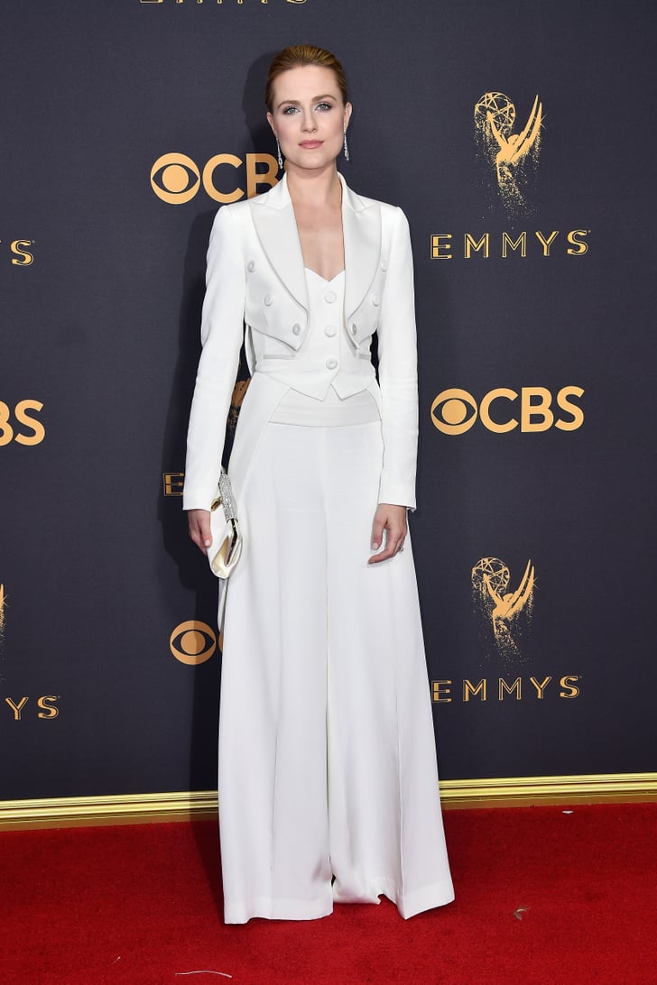Evan Rachel Wood Wears Moschino Pantsuit Emmys 2017 | POPSUGAR Fashion