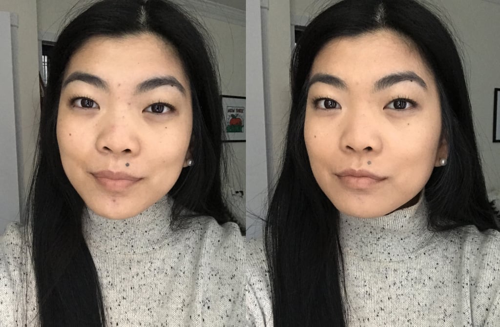 Before (Left) and After Applying the Foundation (Right)