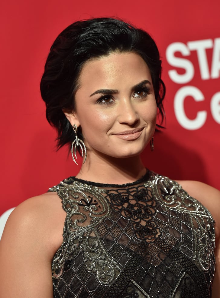 A Slicked-Back Bob and Carbon Black  Demi Lovato Hair 