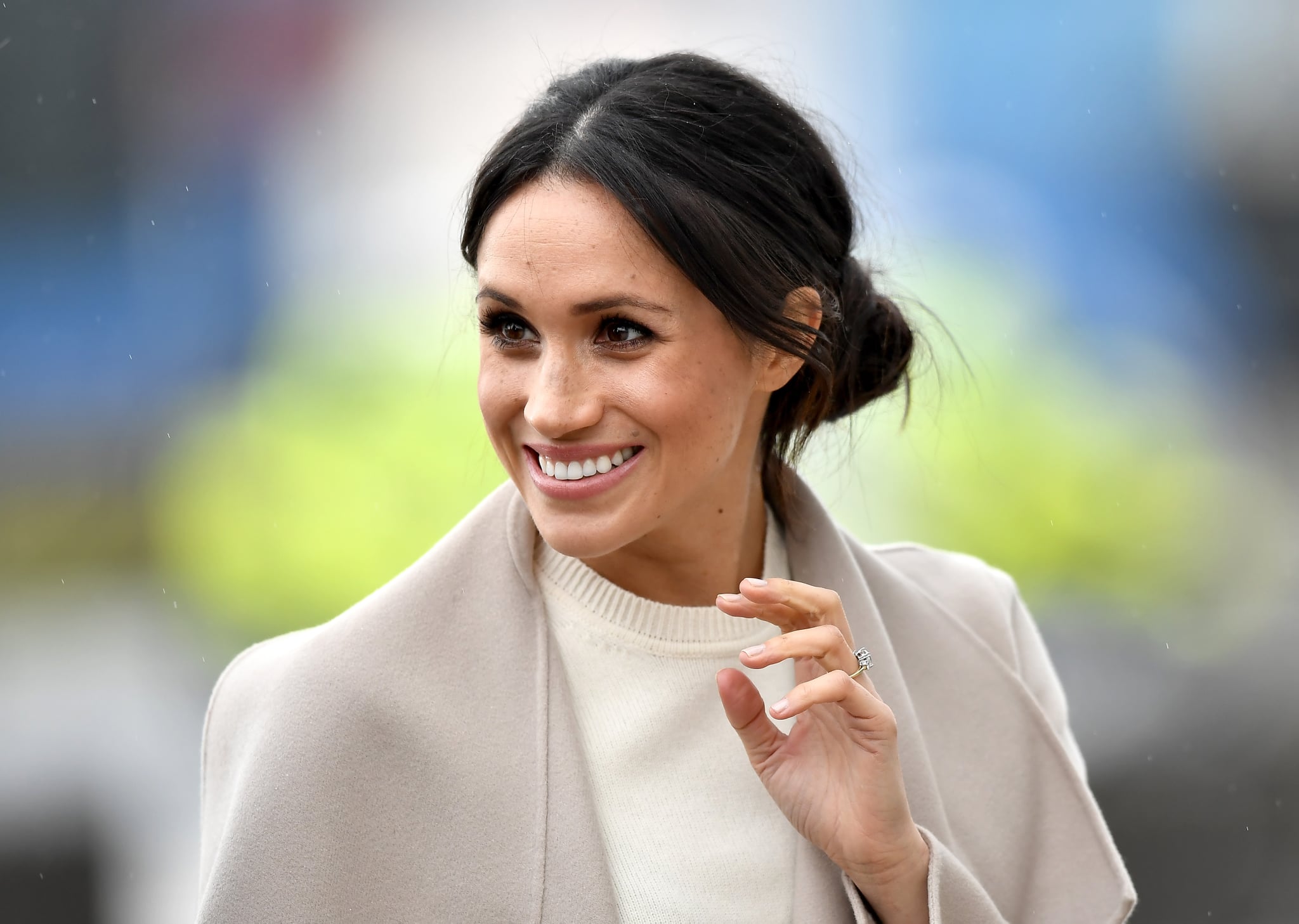 BELFAST, UNITED KINGDOM - MARCH 23:  Meghan Markle is seen ahead of her visit to the iconic Titanic Belfast during her trip with Prince Harry to Northern Ireland on March 23, 2018 in Belfast, Northern Ireland, United Kingdom.  (Photo by Charles McQuillan/Getty Images)