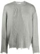 C2h4 Ribbed-Knit Distressed Jumper