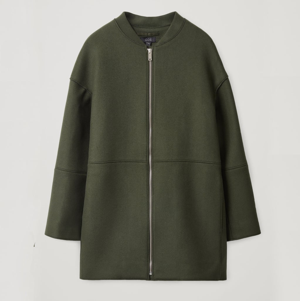 COS Boiled Wool Coat With Bomber Collar