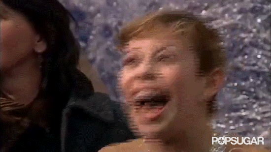 She had done it! Gold! Can't you just hear the scream through the GIF?