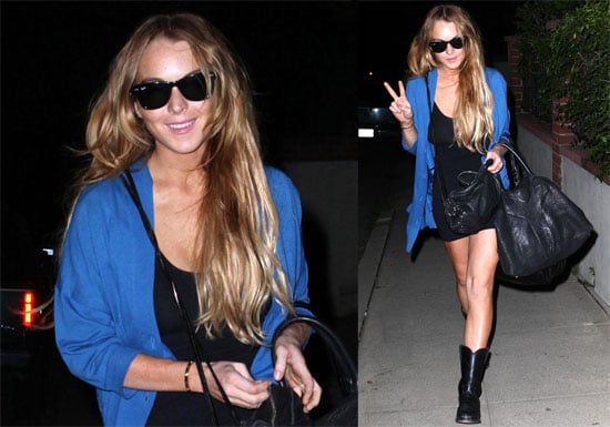Lindsay Lohan Goes Blue in LA