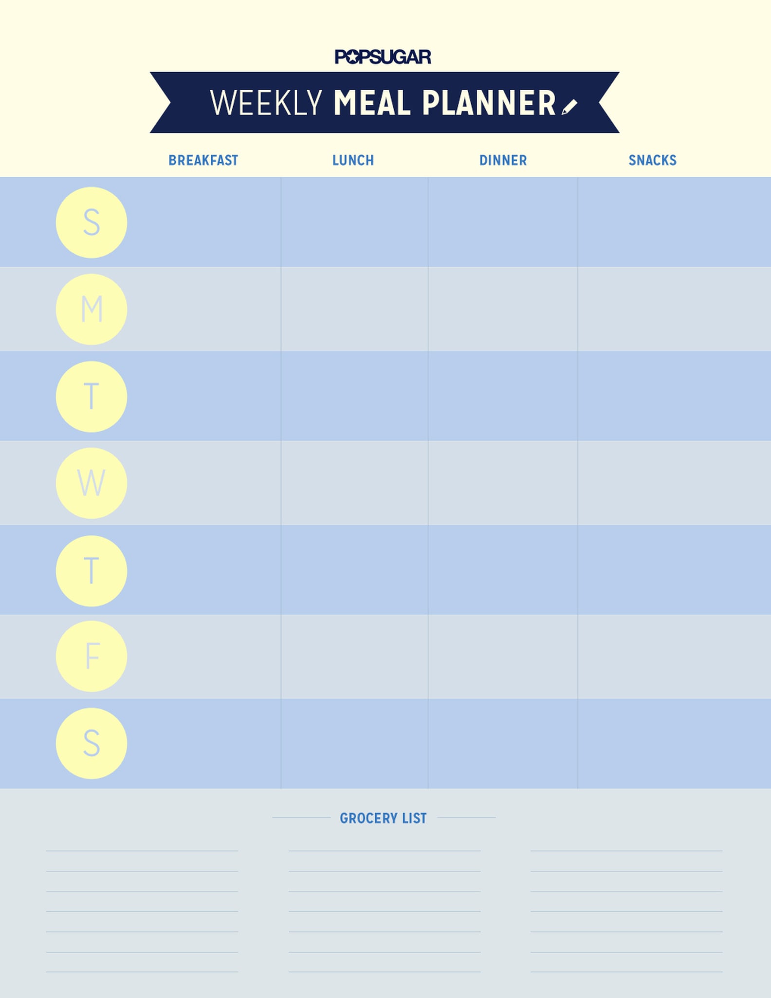 Printable Meal Planner | PS Fitness