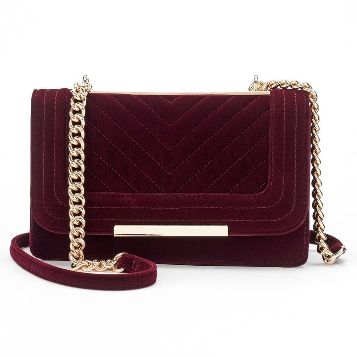 Apt. 9 Gaby Quilted Velvet Flap Shoulder Bag