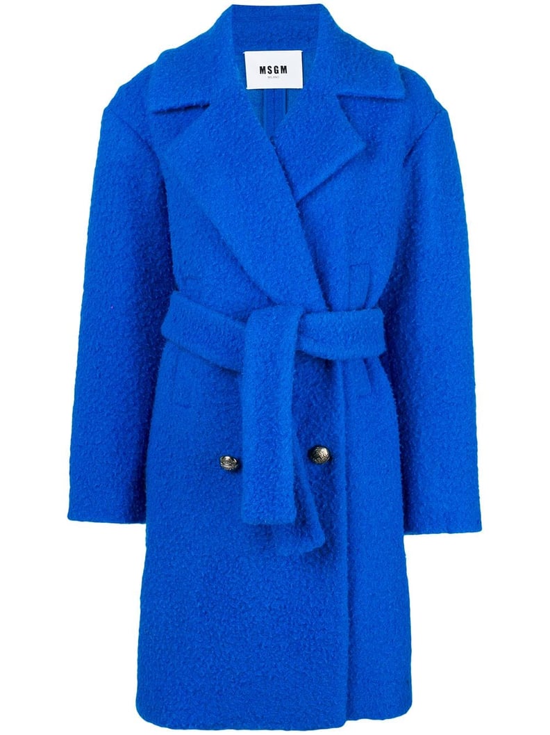 MSGM Belted Double Breasted Boucle Coat