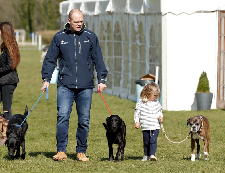 Mike and Mia Tindall With Zara Phillips's Black Labs, Pepper and Storm, and Boxer, Spey