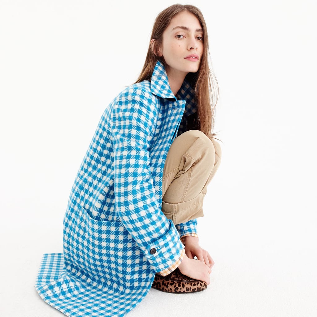 J.Crew Gingham Car Coat